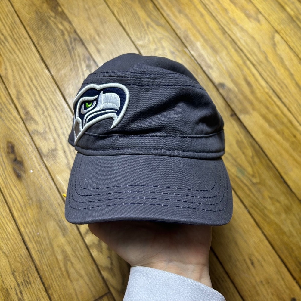 New Era Seattle Seahawks Womens Military Cadet Hat Gray NFL Adjustable Cap